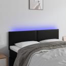 LED Kopfteil Schwarz 144x5x78/88 cm Kunstleder