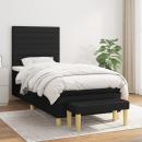 Boxspringbett mit Matratze Schwarz 100x200 cm Stoff