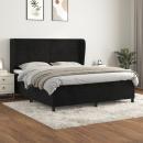 Boxspringbett mit Matratze Schwarz 180x200 cm Samt