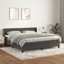 Boxspringbett mit Matratze Dunkelgrau 180x200 cm Samt