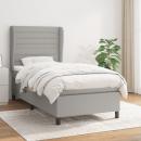 Boxspringbett mit Matratze Hellgrau 90x190 cm Stoff