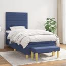 Boxspringbett mit Matratze Blau 90x200 cm Stoff