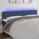 LED Kopfteil Blau 200x5x78/88 cm Stoff