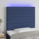 LED Kopfteil Blau 90x5x118/128 cm Stoff