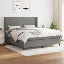 Boxspringbett mit Matratze Dunkelgrau 180x200 cm Stoff