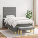 Boxspringbett mit Matratze Dunkelgrau 90x190 cm Stoff