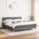 Boxspringbett mit Matratze Dunkelgrau 180x200 cm Stoff