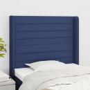 Kopfteil mit Ohren Blau 93x16x118/128 cm Stoff