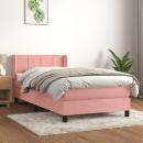 Boxspringbett mit Matratze Rosa 90x200 cm Samt