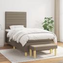 Boxspringbett mit Matratze Taupe 90x200 cm Stoff