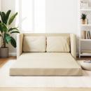 Bodensofa mit Schlaffunktion Creme 112x174x55 cm Stoff