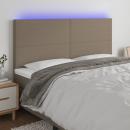 LED Kopfteil Taupe 200x5x118/128 cm Stoff