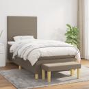 Boxspringbett mit Matratze Taupe 90x200 cm Stoff