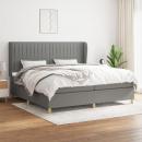 Boxspringbett mit Matratze Dunkelgrau 200x200 cm Stoff