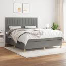 Boxspringbett mit Matratze Dunkelgrau 160x200 cm Stoff