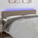 LED Kopfteil Taupe 160x5x78/88 cm Stoff