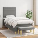 Boxspringbett mit Matratze Dunkelgrau 80x200 cm Stoff