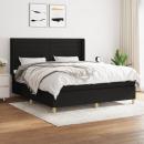 Boxspringbett mit Matratze Schwarz 160x200 cm Stoff