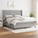 Boxspringbett mit Matratze Hellgrau 160x200 cm Stoff