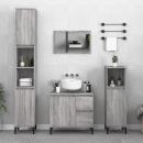 Badschrank Grau Sonoma 30x30x190 cm Holzwerkstoff