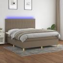 Boxspringbett mit Matratze & LED Taupe 180x200 cm Stoff