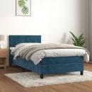 Boxspringbett mit Matratze Dunkelblau 90x190 cm Samt