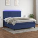 Boxspringbett mit Matratze & LED Blau 180x200 cm Stoff