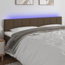 LED Kopfteil Taupe 200x5x78/88 cm Stoff