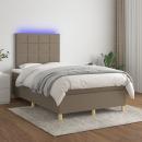 Boxspringbett mit Matratze & LED Taupe 120x200 cm Stoff