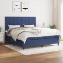 Boxspringbett mit Matratze Blau 160x200 cm Stoff