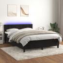 Boxspringbett mit Matratze & LED Schwarz 140x200 cm Samt