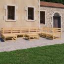 9-tlg. Garten-Lounge-Set Massivholz Kiefer