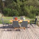 7-tlg. Garten-Essgruppe Poly Rattan Grau