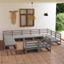 11-tlg. Garten-Lounge-Set Massivholz Kiefer