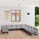 11-tlg. Garten-Lounge-Set Massivholz Kiefer