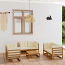 7-tlg. Garten-Lounge-Set mit Kissen Kiefer Massivholz