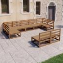 9-tlg. Garten-Lounge-Set Massivholz Kiefer