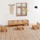 7-tlg. Garten-Lounge-Set Honigbraun Massivholz Kiefer