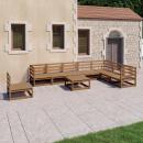 9-tlg. Garten-Lounge-Set Honigbraun Massivholz Kiefer