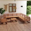 10-tlg. Garten-Lounge-Set Honigbraun Massivholz Kiefer