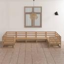 9-tlg. Garten-Lounge-Set Massivholz Kiefer