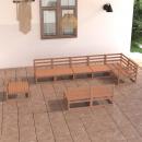 9-tlg. Garten Lounge Set Honigbraun Massivholz Kiefer