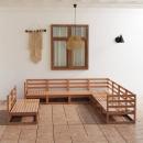 9-tlg. Garten-Lounge-Set Honigbraun Massivholz Kiefer