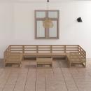 10-tlg. Garten-Lounge-Set Massivholz Kiefer