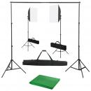 Fotostudio-Set mit Softboxen und Hintergrundsystem