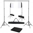 Fotostudio-Set mit Softboxen und Hintergrundsystem