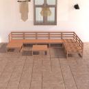 8-tlg. Garten-Lounge-Set Honigbraun Massivholz Kiefer