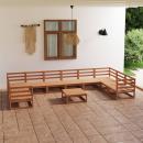 11-tlg. Garten-Lounge-Set Massivholz Kiefer