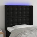 LED Kopfteil Schwarz 103x16x118/128 cm Kunstleder