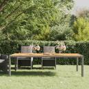 Gartentisch Grau 250x100x75 cm Poly Rattan